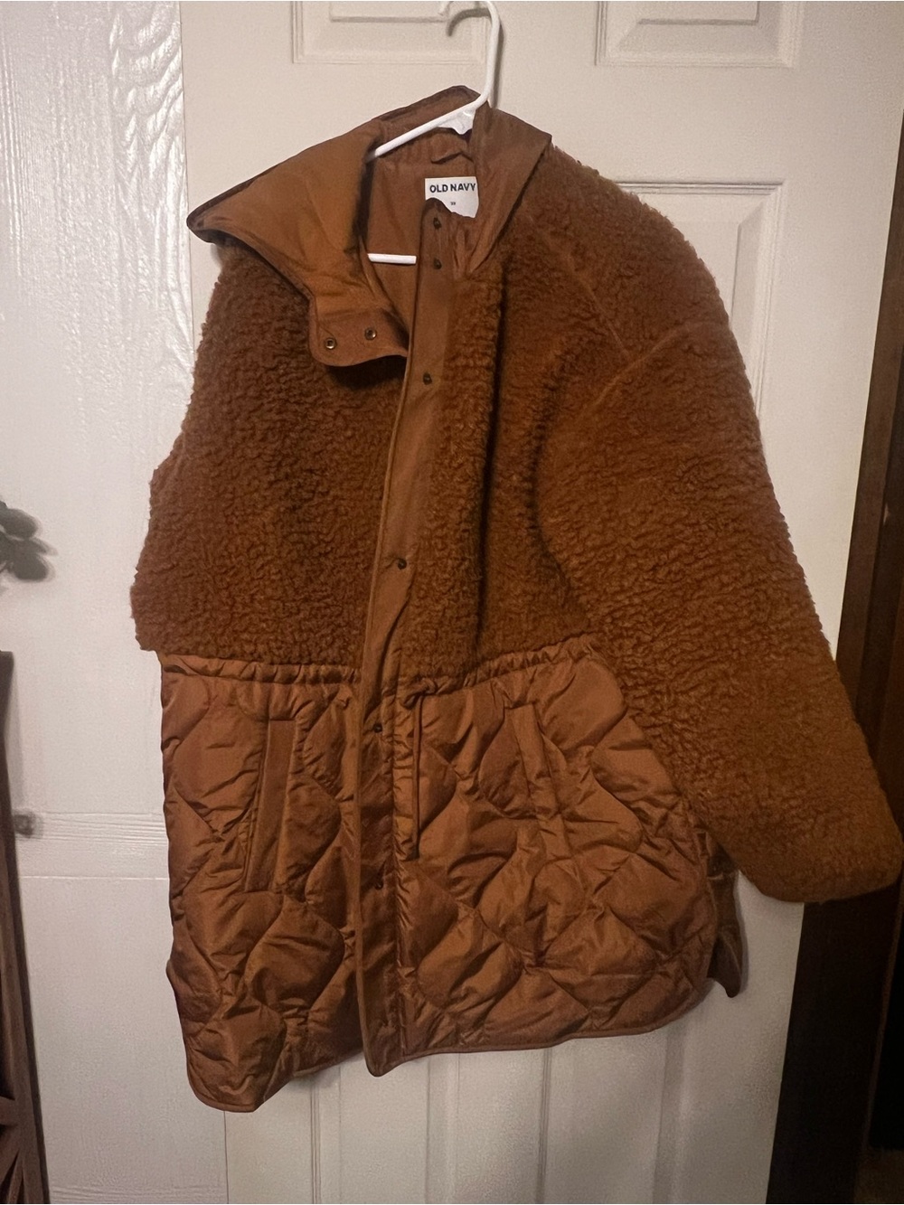 Old Navy Rust Brown Sherpa Quilted Coat